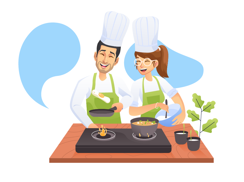 People cooking together picture